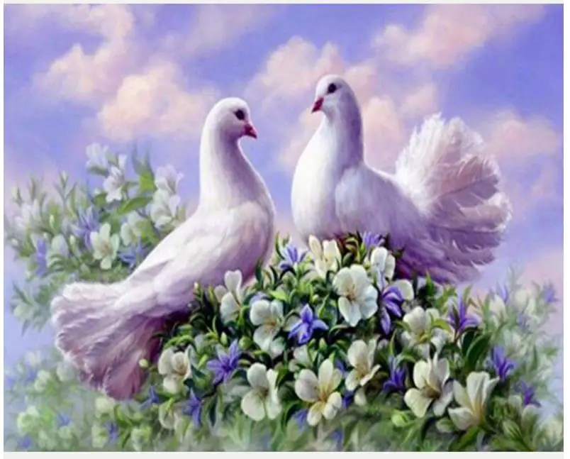 Алмазная картина в виде голубя вышивка животные стразы мозаика наклейки любовь