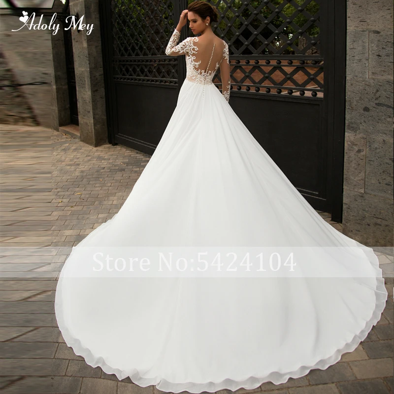 Свадебное платье с длинным рукавом Adoly Mey элегантное ТРАПЕЦИЕВИДНОЕ ПЛАТЬЕ С