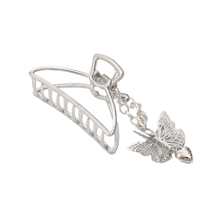

Metal Butterfly Tassel Love Pendant Grip Large Hair Claw Hair Clip Headdress Hairpin Back Head Shark Clip