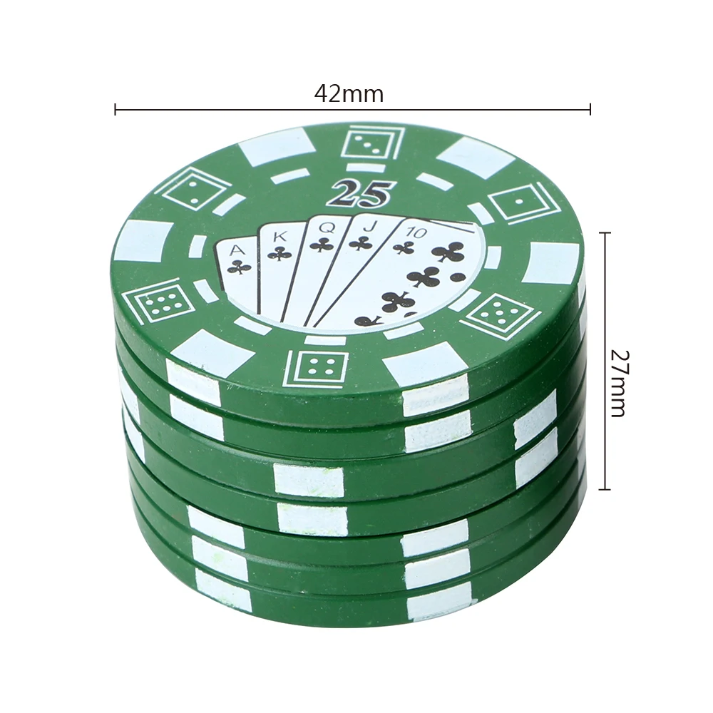 

3-layer Spice Weed Cutter Poker Chip Style Tobacco Grinder Smoking Pipe Smoke Herb Cutter Gadget Cigarette Accessories