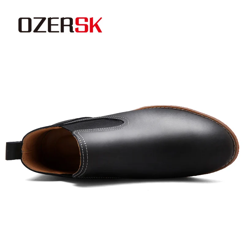 Ботинки OZERSK мужские из натуральной кожи Брендовые ботильоны Повседневная