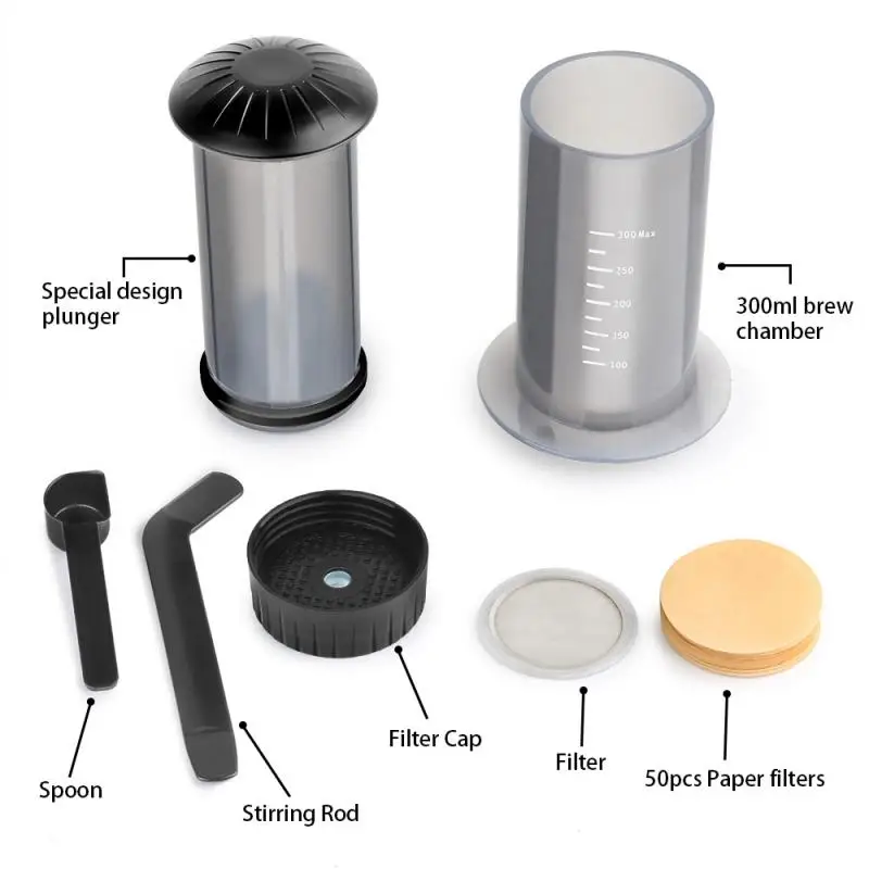 

French Pressure Filter Pot Portable Hand Pressure Coffee Pot Hand Coffee Equipment European And American Drip Type Coffee Maker