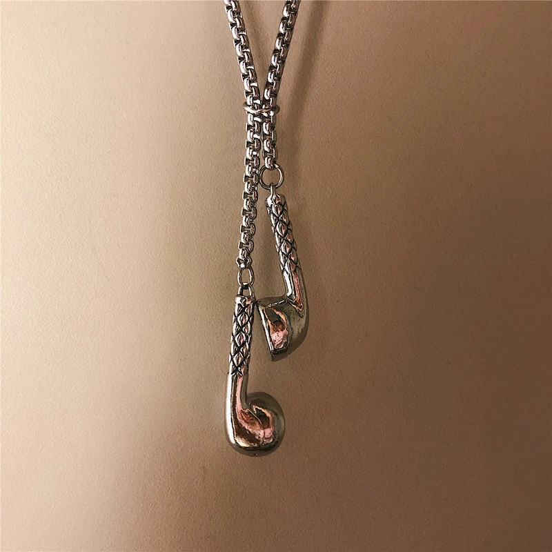 

POTCET Unisex Stainless Steel Headphone Headset Titanium Steel Necklace Pendant Clavicle Chain Fashion Hip Hop Party Jewelry
