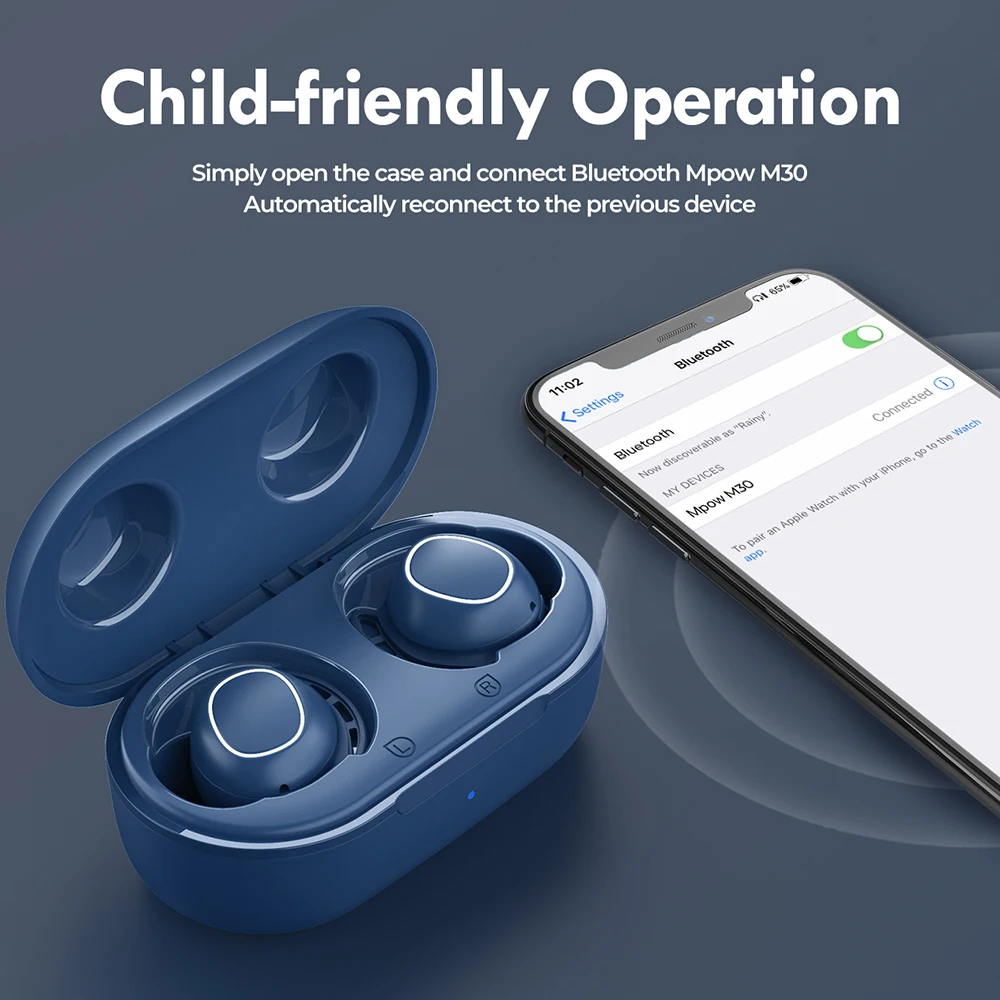 Водонепроницаемые беспроводные наушники Mpow M30 Bluetooth 5 0 IPX8 TWS с мощным басом и