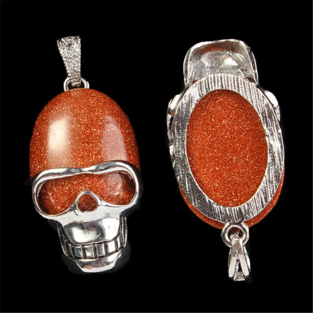 Новинка 6 шт. оптовая продажа из друзы череп натуральный камень ожерелье s кулон