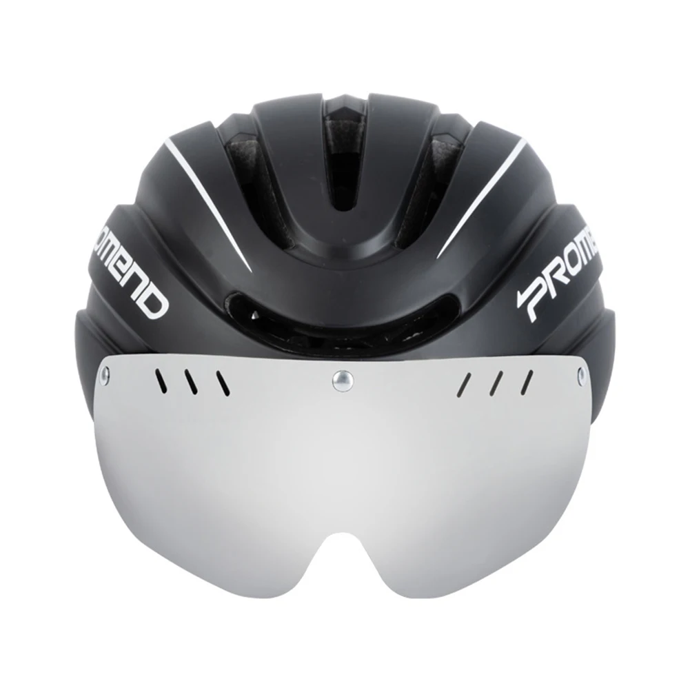 

Bicycle Helmet with LED Tail Light Detachable Anti-Glare Goggles Breathable Washable Lining MTB Ventilated Cycling Helmet