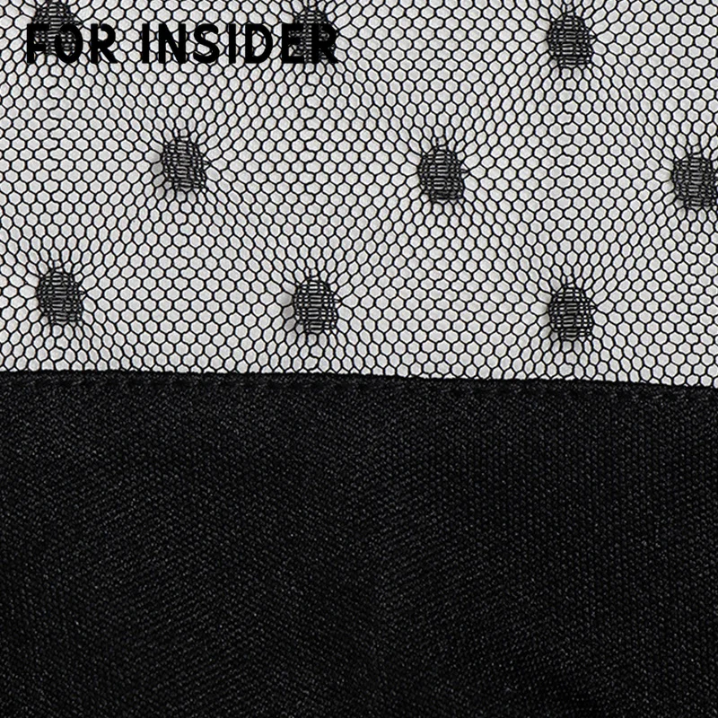 Повседневная белая блузка в горошек сеточку для женщин черная сексуальная