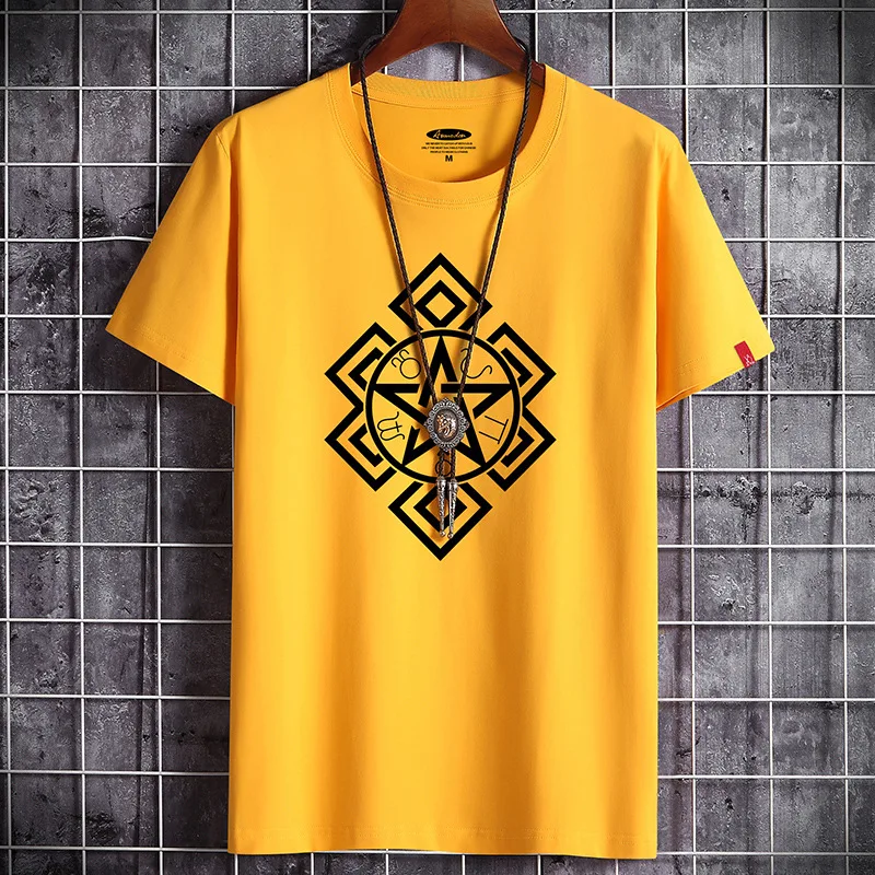 2020 летняя новая модная футболка Мужская хлопковая с короткими рукавами для