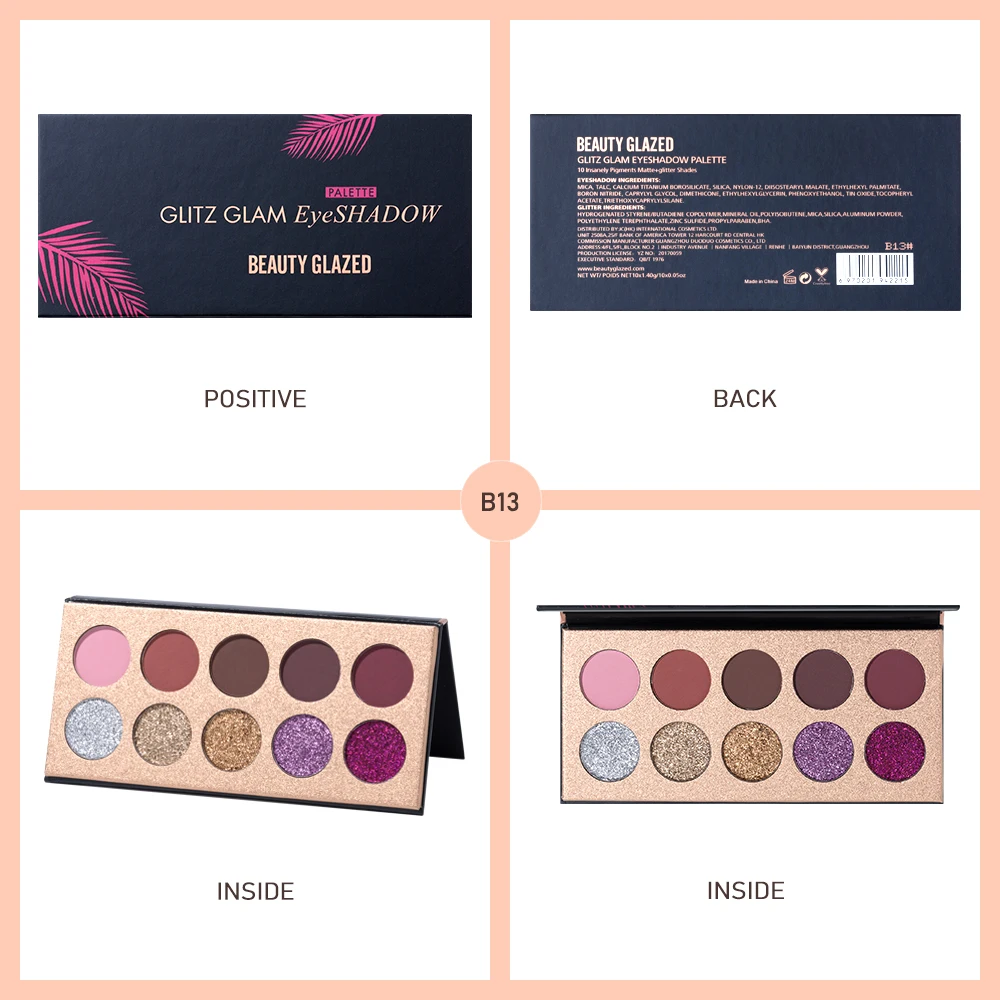 Beauty Glazed 10 цветов мерцающие блестящие матовые тени для век Палитра Косметика