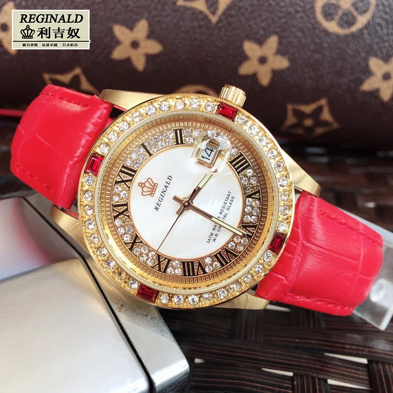 2019 женские часы с большим циферблатом цифровые наручные кожаным ремешком