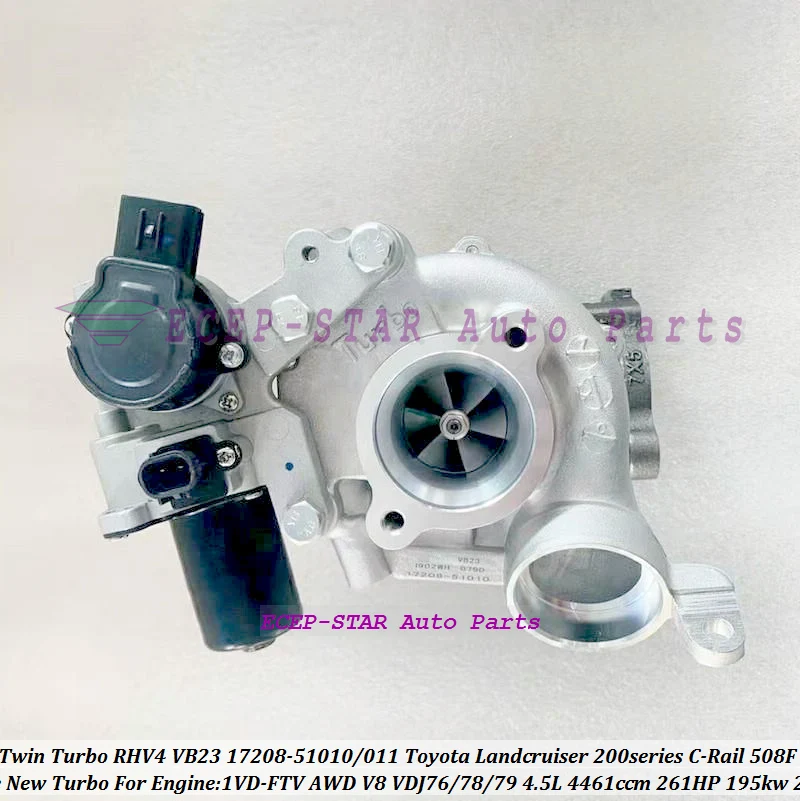 Turbo RHV4 VB23 17208 51010 51011 VED20027 для TOYOTA Land Cruiser 200 серии D40 рельса 508F 1VD FTV VDJ76 78 79