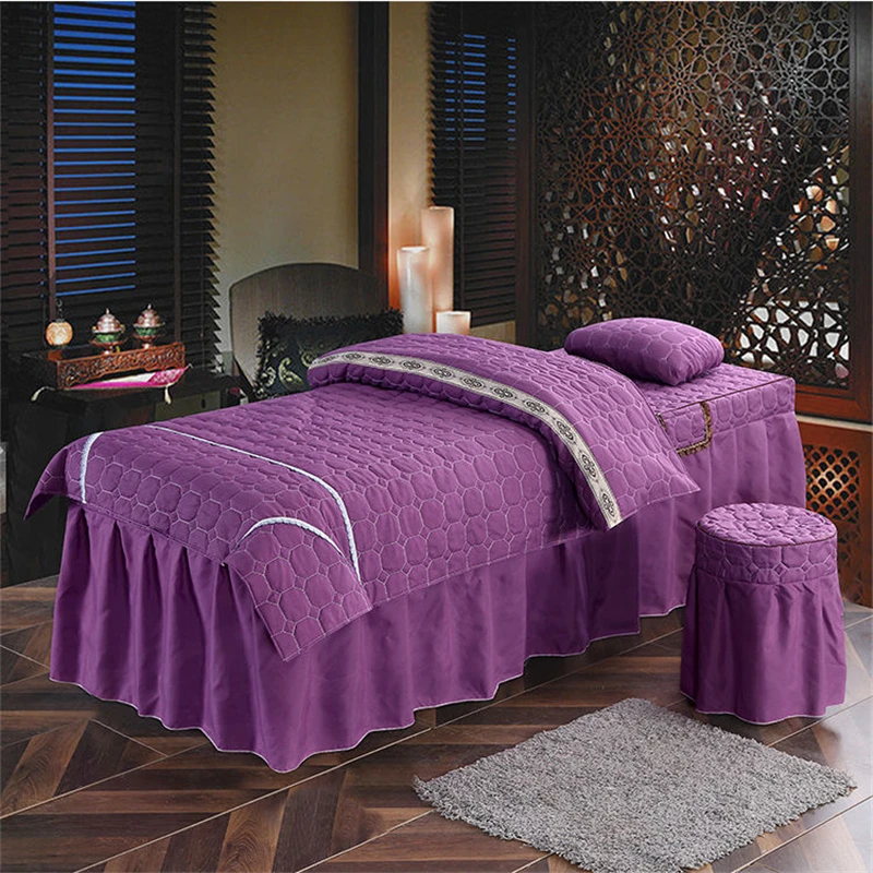 

Beauty Salon bed cover Brief Beauty Bed Sheet Bedspread with Hole Body Massage Bed Cover Bedding set