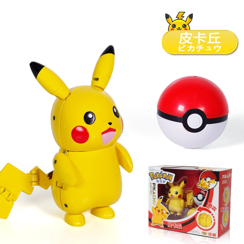 

Pokemon Deformation Pokeball Action Figure Model Dolls Bikachu Charizard Venusaur Series Anime Games Peripheral Model Kids Toys