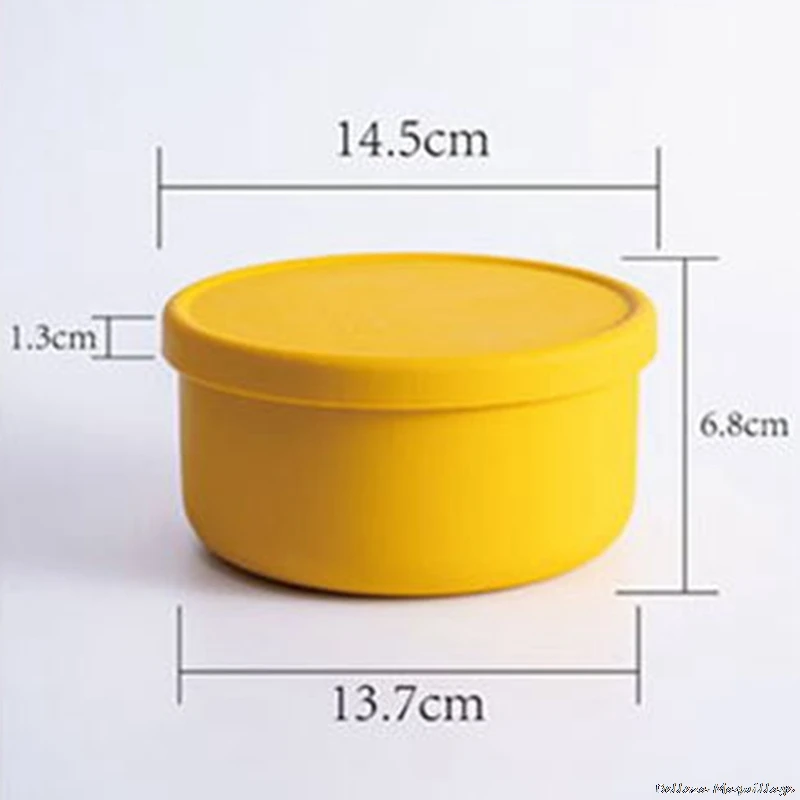 

Silicone Fresh-Keeping Box With Lid Bento Lunch Box Fruit Salad Fresh-Keeping Bowl Modern Simple Sealed Round Storage Box