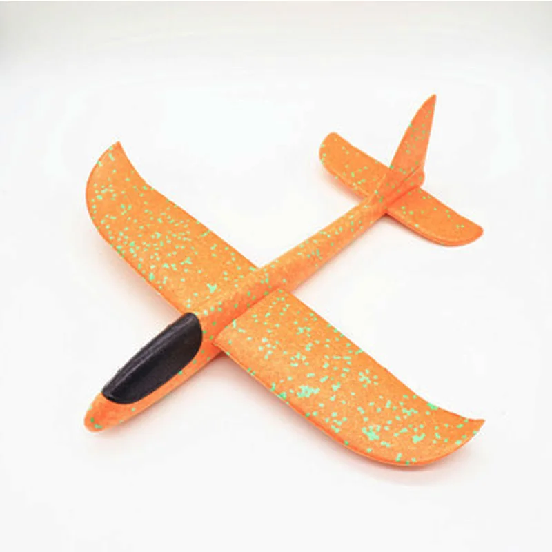 35cm No Lamp Orange 35 см детские игрушки «сделай сам» ручной бросок летающий самолет s пена модель аэроплана вечерние светится в темноте Летающий Plane Самолет игрушки для детей - Цвет: 35cm No Lamp Orange