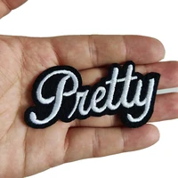pretty brand clothing patches for clothing embroidery badge iron on patch colour can be custom