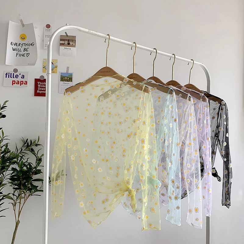 LUZU сексуальный Свежий маленький солнцезащитный базовый летний сетчатый Топ для