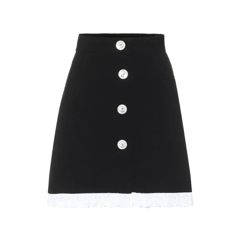 

2020 Autumn and Winter New Commuter Temperament High Waist Single Breasted Short Skirt Women