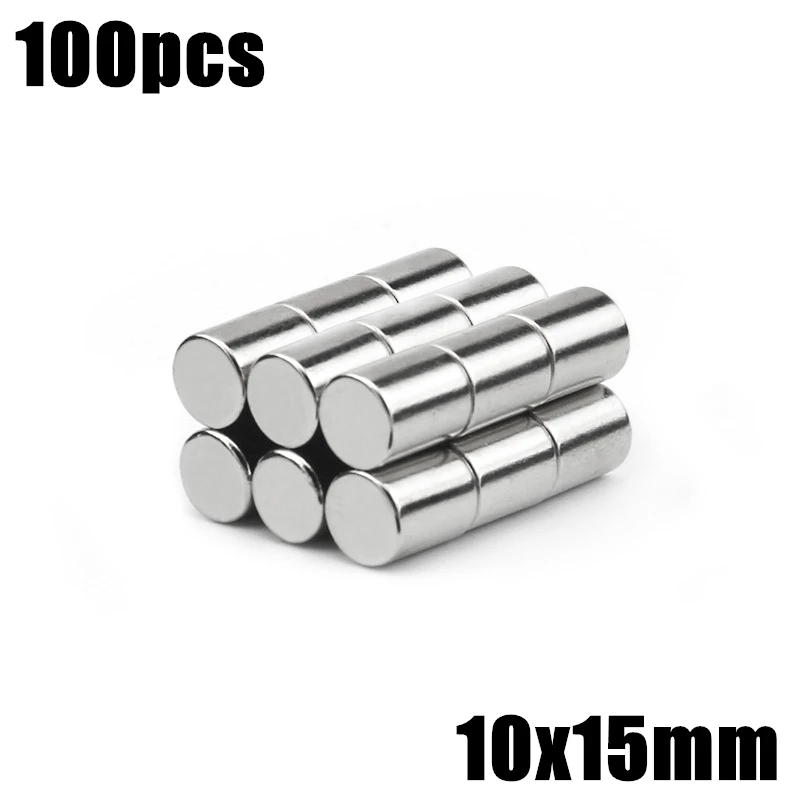 Неодимовые магниты NdFeB небольшие круглые редкоземельные диаметром 10 мм x 15 N35 100