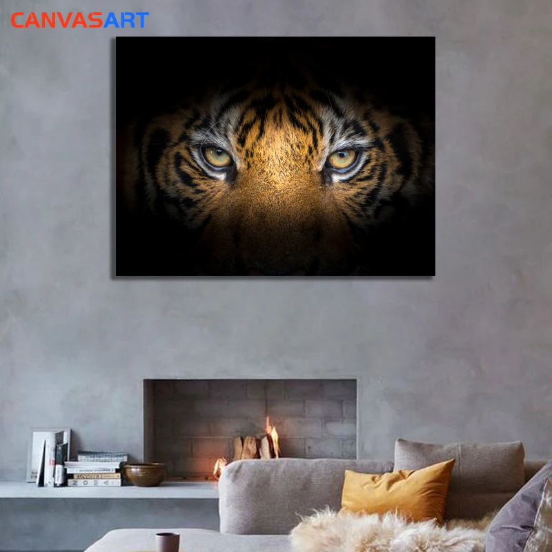 Картины на холсте: одна часть топ хищников тигровый взгляд для Гостиной Холст