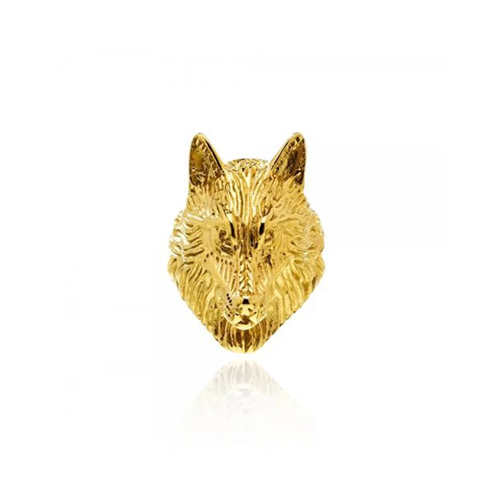DPLAOPA 925 пробы Серебряное золотое покрытие серебряное кольцо с волком Золотое
