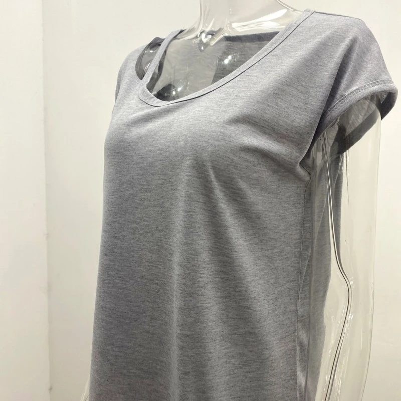 

2021 New Summer Women Fashion Short Sleeve Tunic T-shirts Ladies Hollow Out Sexy Round Neck Fade Tops Shirt Casual Tees Tshirts
