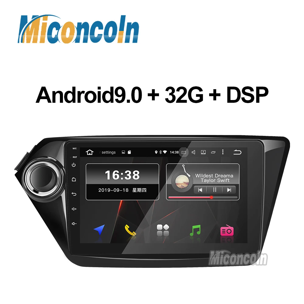 Автомобильный dvd gps навигатор PX30 2 + 32G DSPandroid 9 0 дюймов для Kia k2 RIO 2010 2011 2012