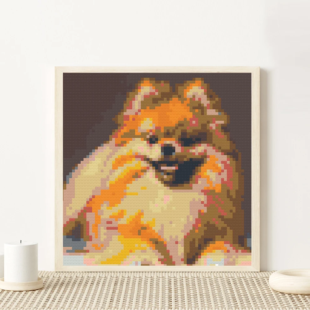 

Maxfun Photo Customization 4800 Pieces Of Building Blocks Painting Pet Dog Fighting Diy Puzzle Pixel Art Mosaic Mural Decoration