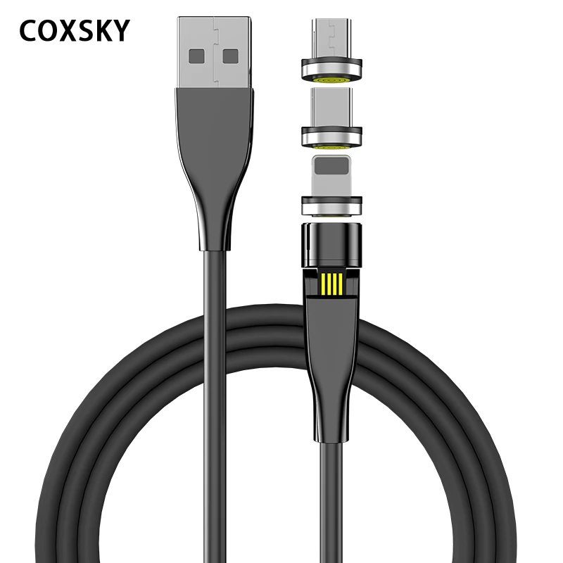 

3A magnetic charging cable, 1M L-shape 3 fast charging usb data magnetic charging cable with 540 degree free rotation
