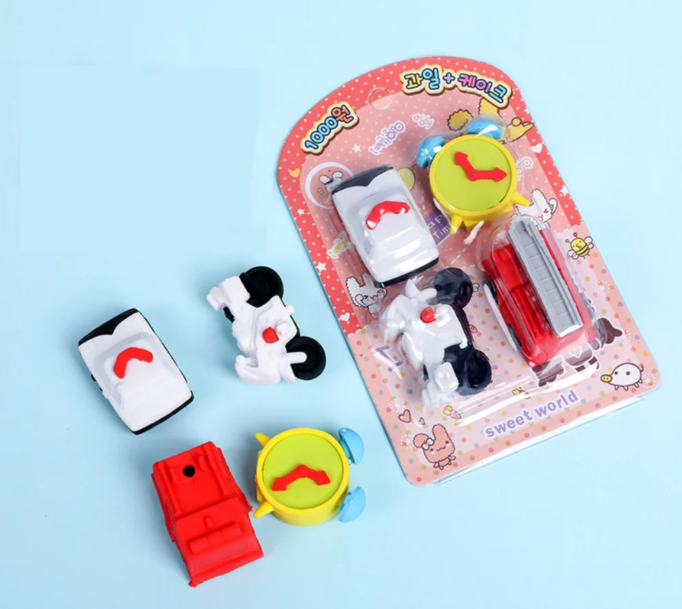 Ластик набор TPR резиновые милые мотоциклетные самолет экскаватор кран грузовик