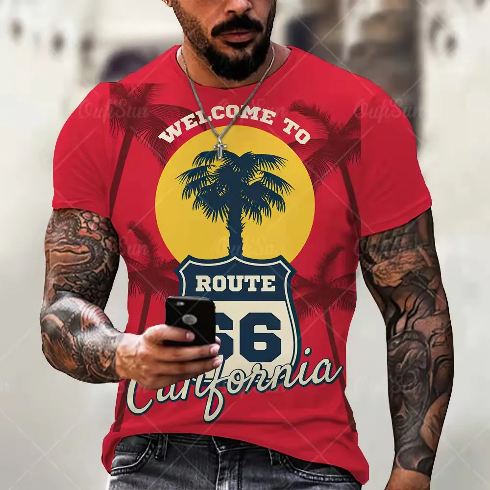 

2021 summer T-shirt new letter 3D digital printing men's street trend thin pattern 3DT shirt short-sleeved top.