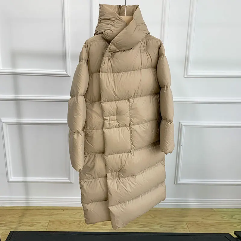 

2022 New Women Winter Ultra Light 90% White Duck Down Jacket Female Oversized Warm Long Puffer Coat High Street Parkas