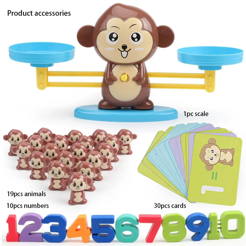 

Children Early Education Toy Animal Balance Scale Mathematical Digital Addition Counting Teaching Tool for Kids Table Game