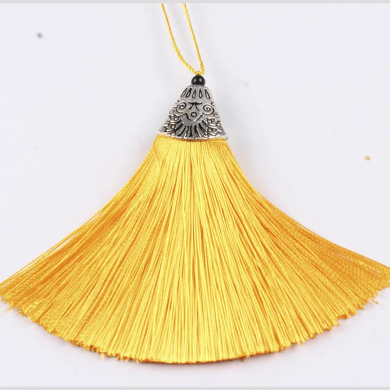 10 шт./лот 8 см Цветные Плоские шелковые кисточки с декоративной кисточкой