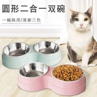 two stainless steel dog food and water feeders pet feeding utensils kitten feeding supplies small dog accessories