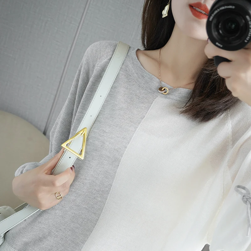 

Summer New Style 100% Cotton Short-Sleeved Women's O-Neck Vest Loose Casual Stitching T-shirt Plus Size pullover Free Shipping