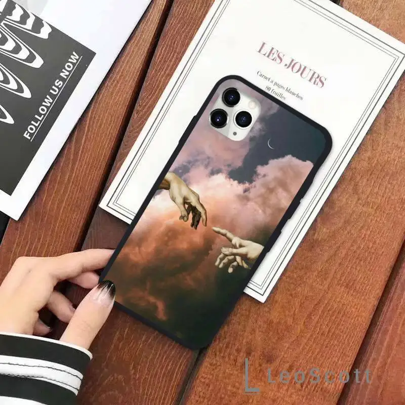 

Creation of Adam Renaissance Phone Cases for iPhone 11 12 pro XS MAX 8 7 6 6S Plus X 5S SE 2020 XR Soft silicone