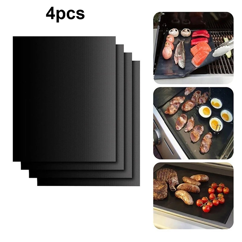 4 шт. антипригарный силиконовый коврик для домашней кухни барбекю и духовки| |