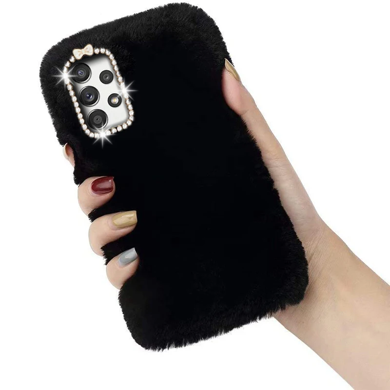 3D чехол из кроличьего меха для Samsung Galaxy A52 A72 A51 A71 A32 A22 A12 A50 A70 A21s A03s A03 Core A42 A41 A31 с