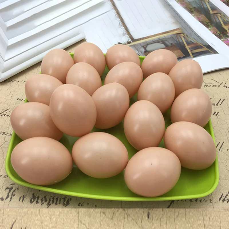 

10 Pcs Chicken House Small Fake Eggs 5.5*4cm Farm Animal Supplies Cages Accessories Guide Chicken Nest Egg Painting