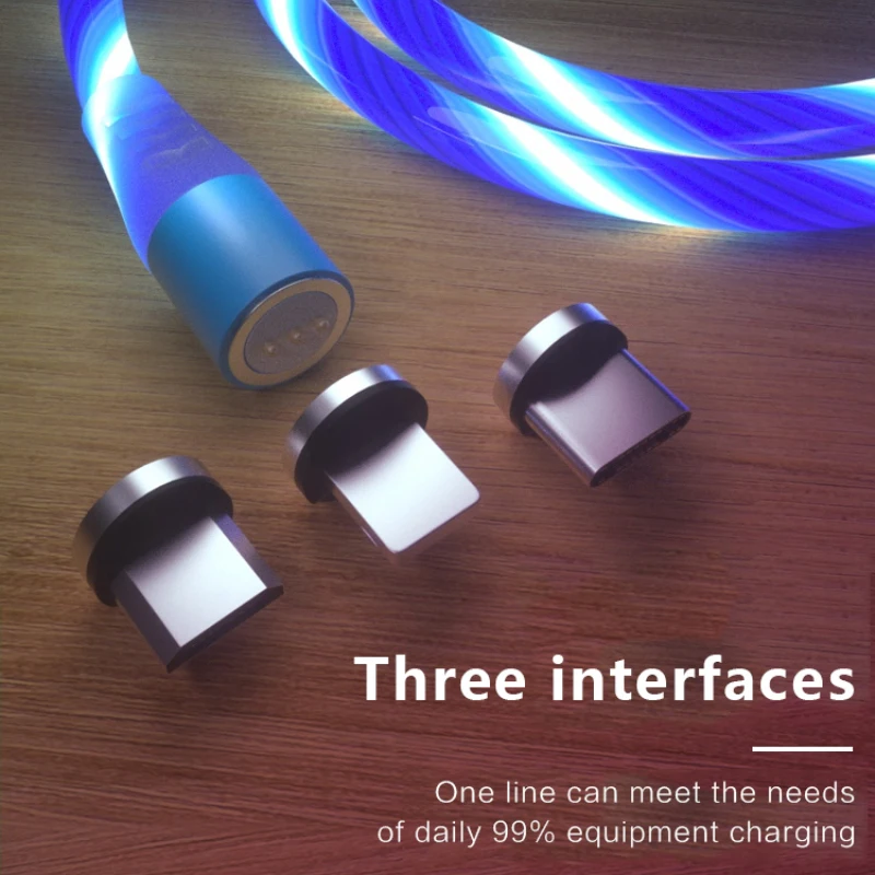 2.4A светодиодный легкий магнит type C Micro USB кабель для Xiaomi huawei Iphone Магнитный кабель для быстрой зарядки шнур для зарядного устройства USB C кабель для передачи данных