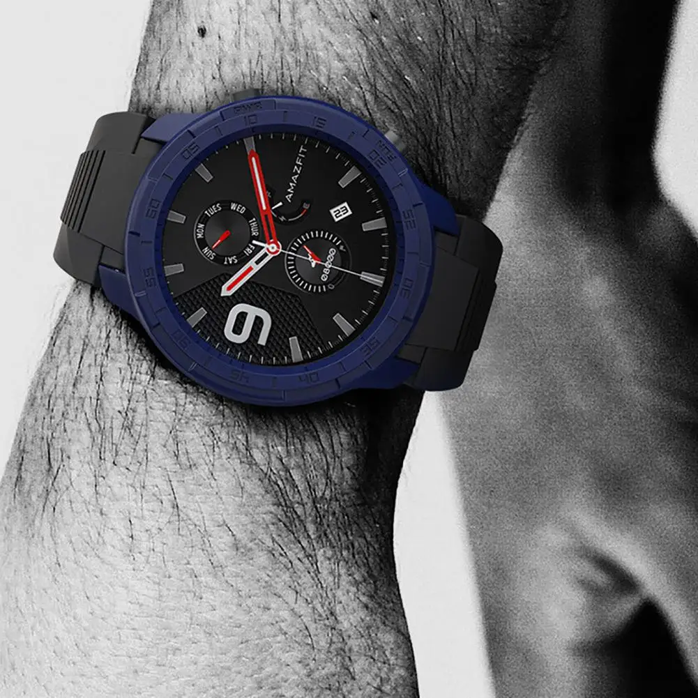 

For Huami AMAZFIT GTR 47mm Smart Watch Protective Case Cover Soft Shell Anti-collision Sport Watch Round Cover