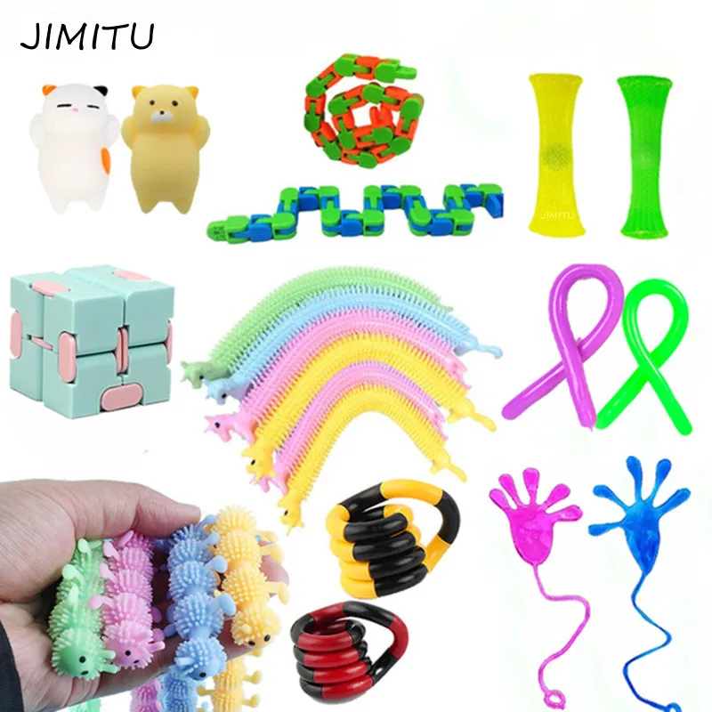 

JIMITU Fidget Toys Squishy Big Pakket Anti-Stress Package Set Adult Toy Globbles Antistress Sensory Kit Mystery Box Pack