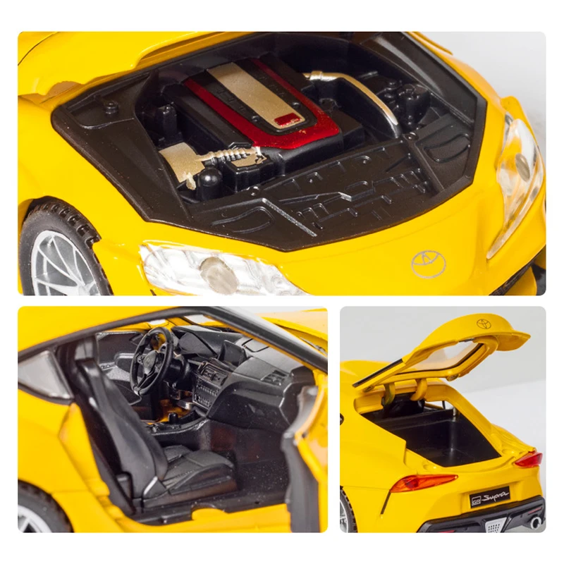 

HOBEKARS 1:32 Diecast Model Car Metal Vehicles GR SUPRA Alloy Simulation Sport Car Toys Pull With Back For Decoration Collection