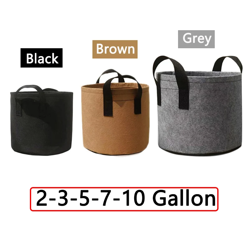 

2 5 7 10 Gallon Plant Grow Bags Home Garden Tools For Potato Flower fruit Tree Growing Planting Fabric Pots