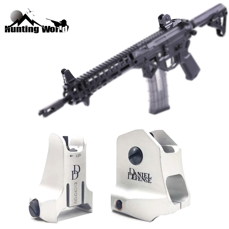 

Tactical DD Fixed Front Rear Iron Siht Set Rapid Backup Rifle Iron Sight for Hunting Airsoft AR15 Riflescope Sight