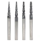 Концевая фреза с коническим шариковым носиком, хвостовик 3,175 мм, твердосплавная насадка для гравировки по дереву, фреза для алюминия, резак R0.250,50,751,0