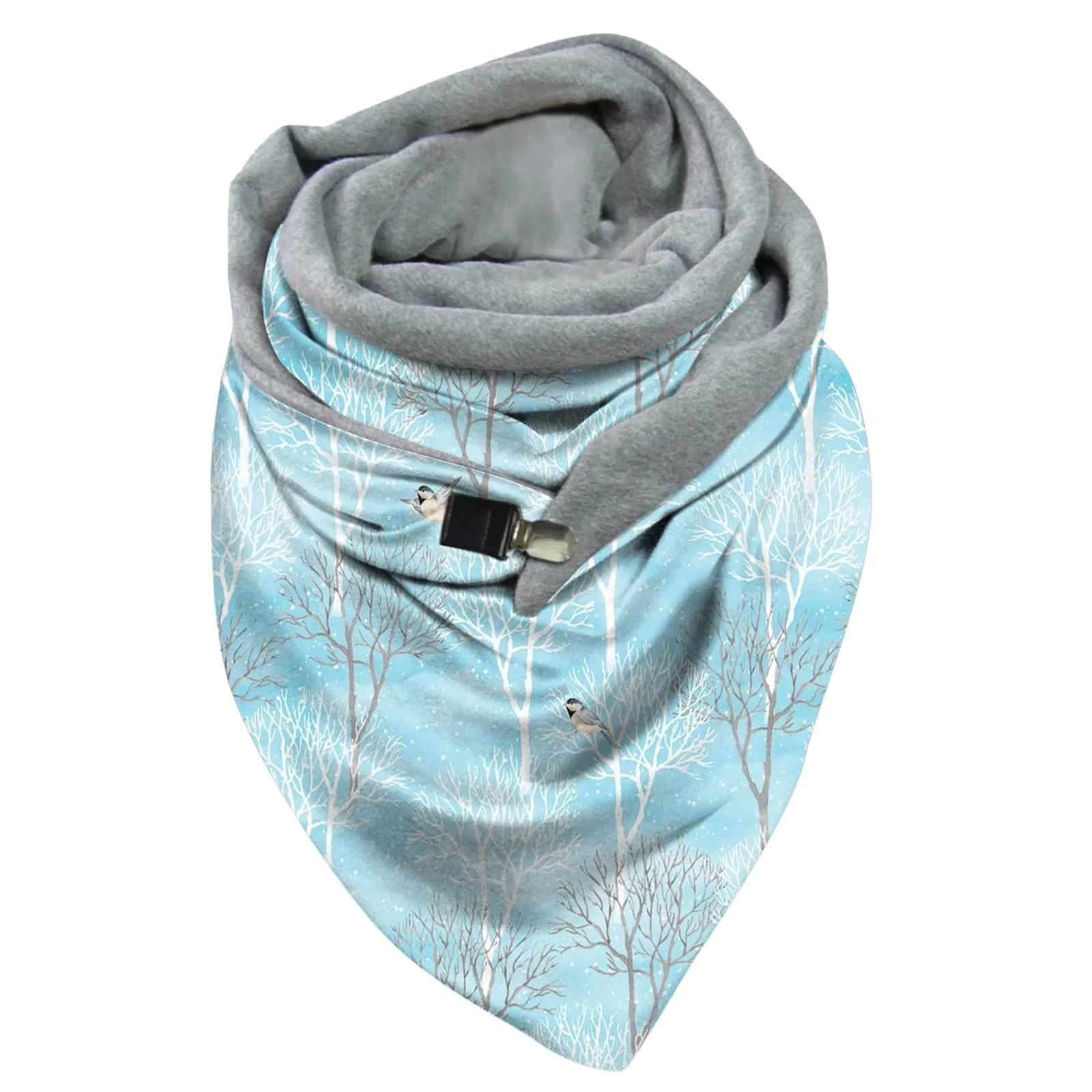 

Designer 2020 knitted winter women's scarf shawl women's casual print scarf stylish retro multi-purpose shawl buckle scarf