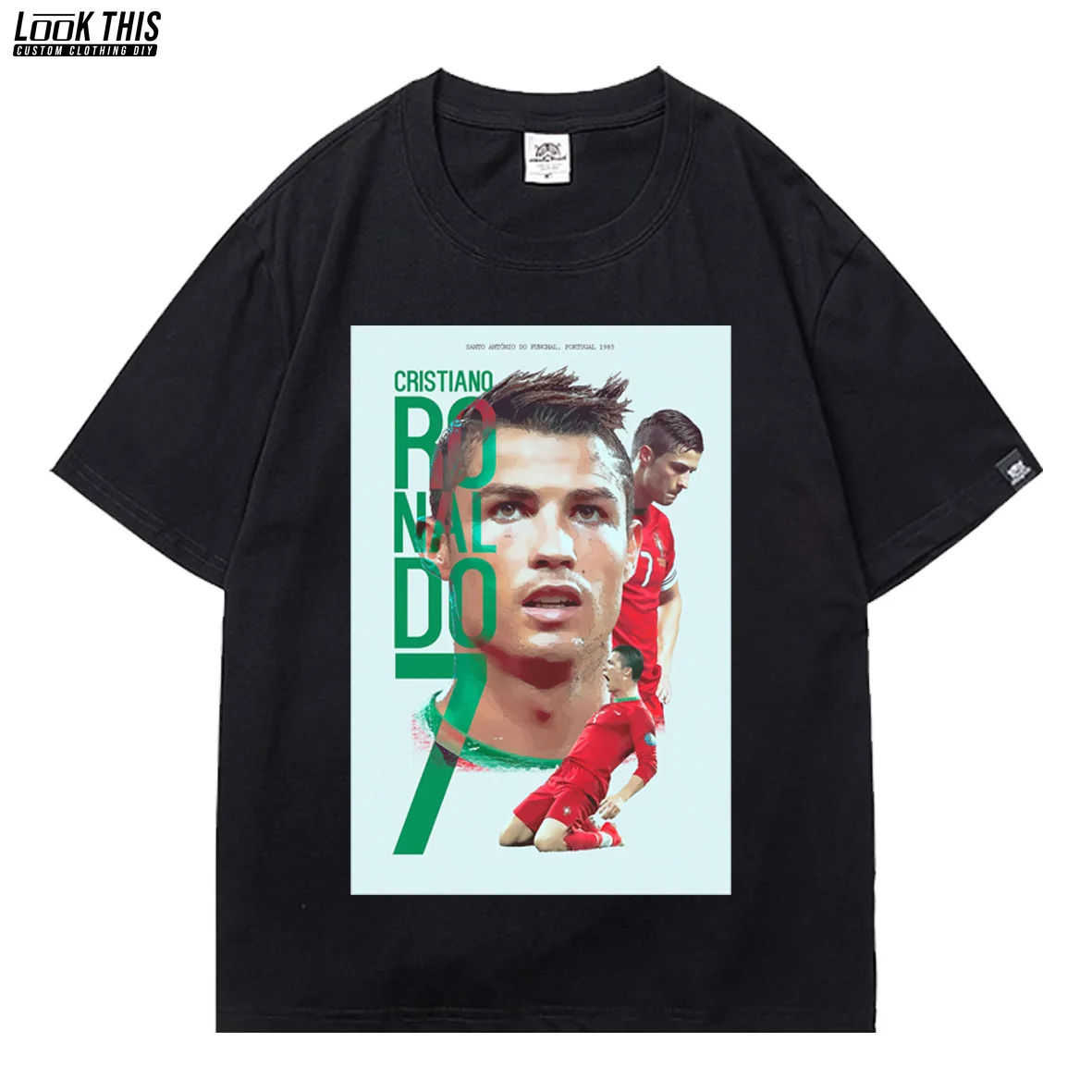 

Cristiano Ronaldo No. 7 new printed short sleeved T Shirt football player Cristiano Ronaldo top best short-sleeved T-Shirt