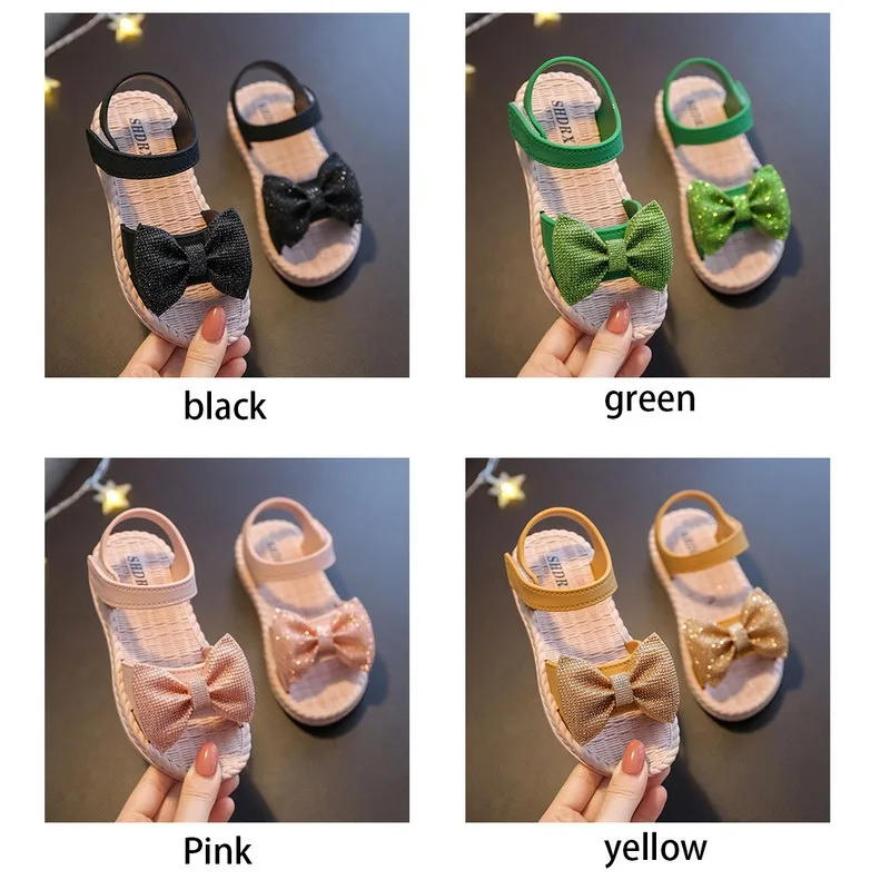 

2021 New Hight Quality Fashion Sweet Soft Casual Butterfly-knot Non-slip Soft Kid Toddler Baby Shoes Summer Simple